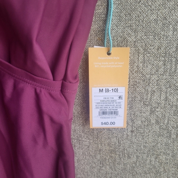 NWT $40 Kona Sol Swim Suit Dress One Piece Bathing Suit Med 8/10 Flattering - Picture 8 of 10